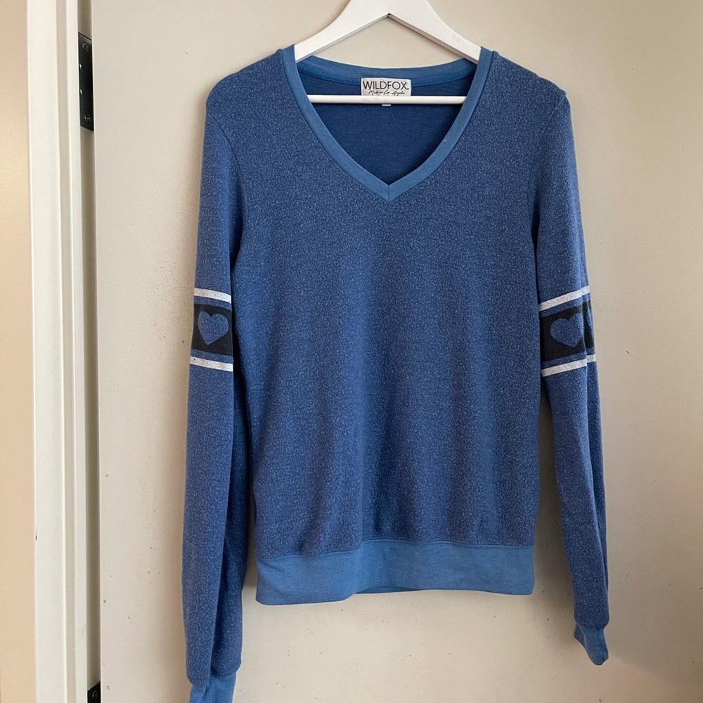 Wildfox Blue Hearts Desire Beach Sweatshirt